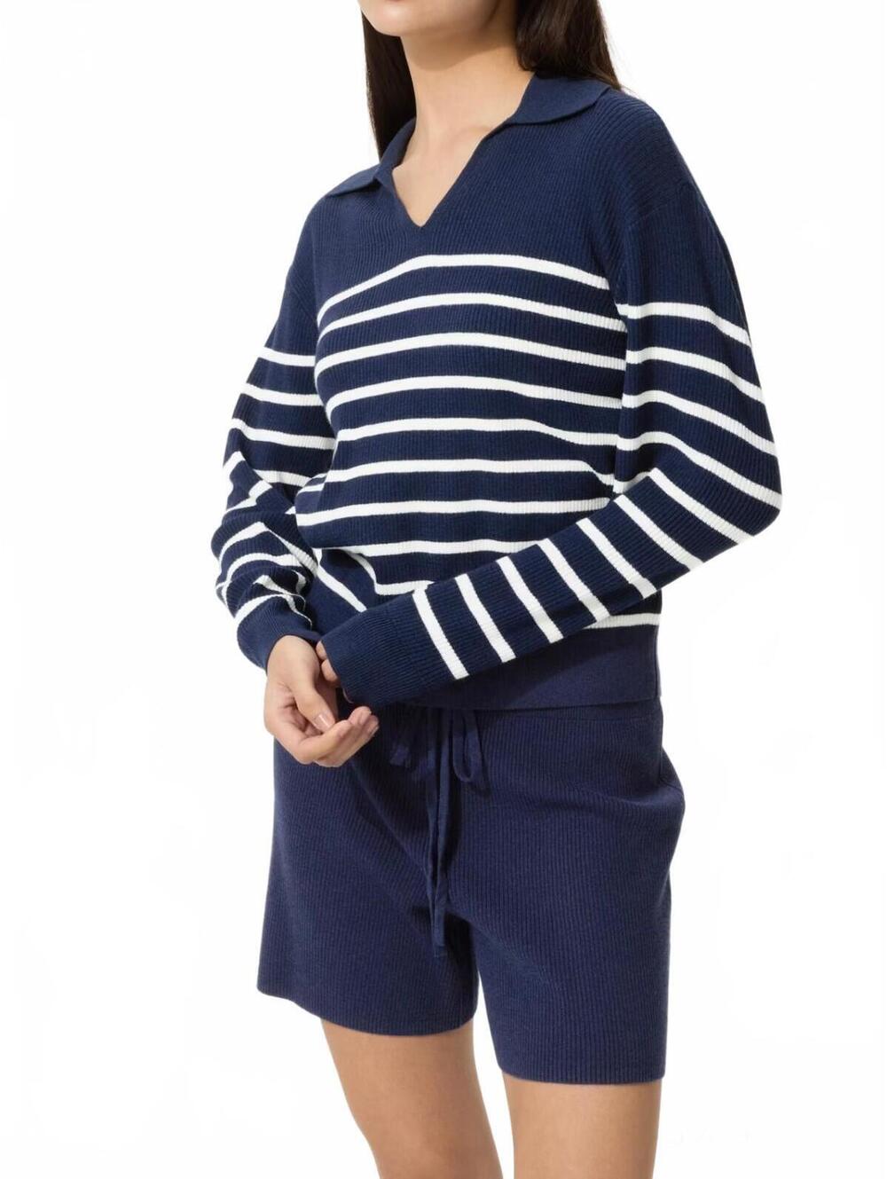 Uniqlo Washable Knit Ribbed Shorts NWT Navy Small